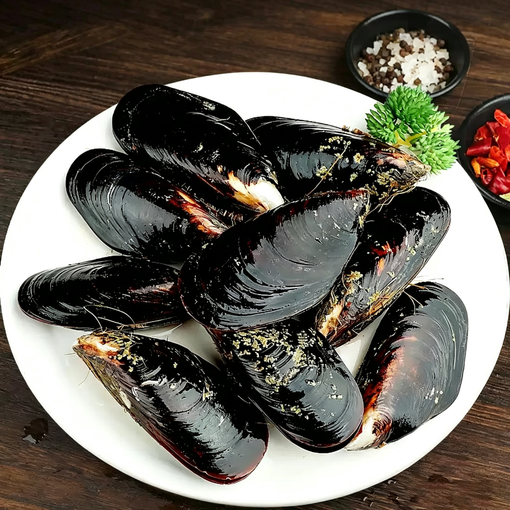 Plump half-shell mussels, ready when you are.